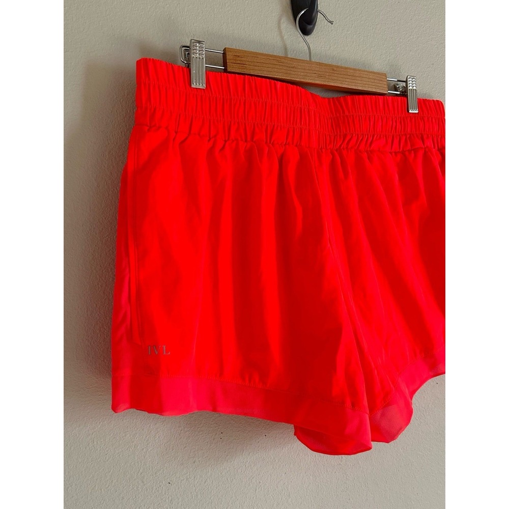 Women's IVL Collective Race Pace Active Lined 3.5" Shorts Size 14 ‎ Hot Orange